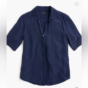 J crew Short-sleeve button-up shirt in silk